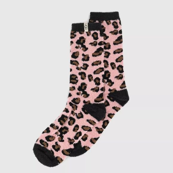 Ugg Leslie Graphic Crew Sock- Soft Kiss Leopord - Picture 1 of 6